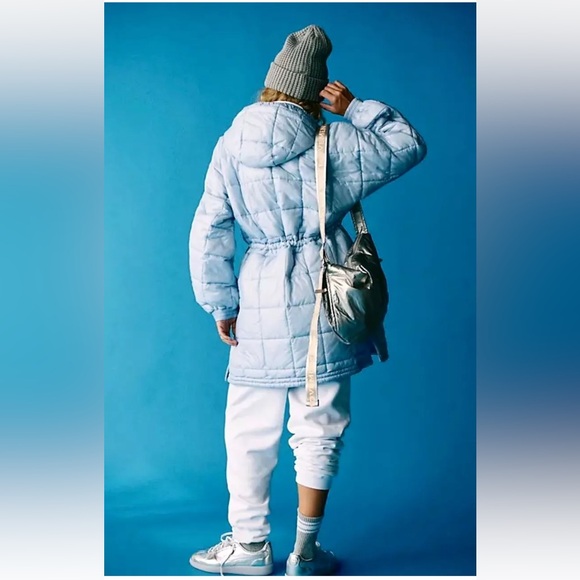 Free People Movement Patricia Packable Poncho Puffer Hooded Zip Fleece Collar - Picture 4 of 7